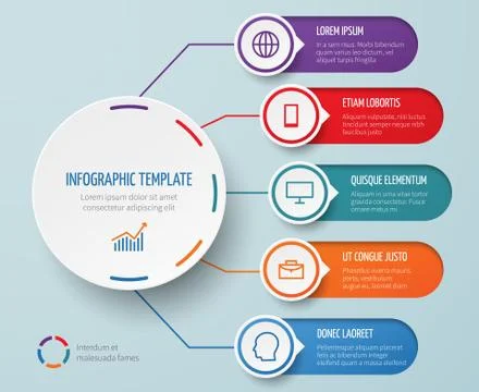 Infographic for business presentation with circular elements and options vector 스톡 일러스트