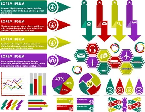 INFOGRAPHIC BUSINESS VECTOR SET Stock Illustration