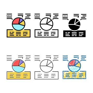 Infographic chart color icon vector multipack color Illustrazione stock