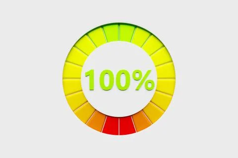 Infographic chart element with percentage 3d realistic illustration Illustrazione stock