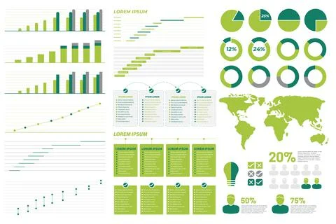 Infographic Chart Elements Collection Vector Stockillustratie