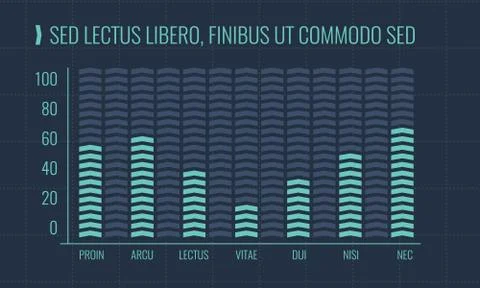 Infographic chart sample with arrow lines. Illustration vector. Stock Illustration