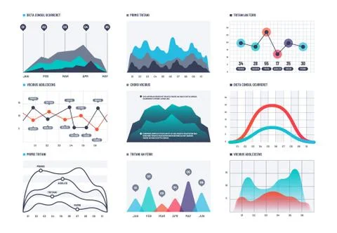 Infographic chart. Statistics bar graphs, economic diagrams and charts Stock Illustration