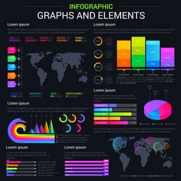 Infographic charts and graphs, vector elements Stock Illustration
