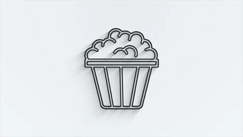 Infographic with cinema attributes line shadow icon. Motion graphics. Stock-Footage 153864261