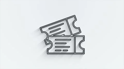 Infographic with cinema attributes line shadow icon. Motion graphics. Stock-Footage 153864464