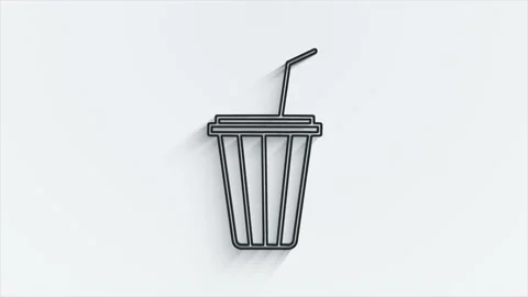 Infographic with cinema attributes line shadow icon. Motion graphics. Stock Footage 153866366