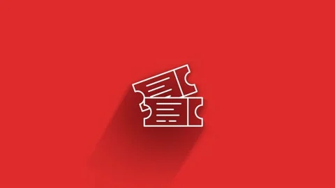 Infographic with cinema attributes long shadow icon. Motion graphics. Stock Footage 153799126