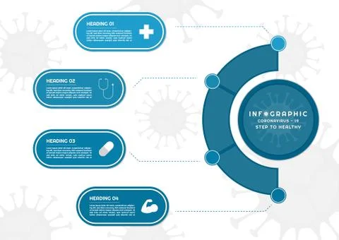 Infographic circle and capsule shape for medical design coronavirus-19 Stock Illustration