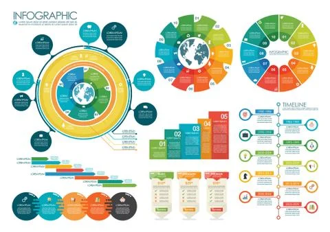 Infographic circle chart template Stock Illustration