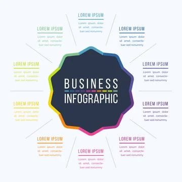 Infographic circle design 10 Steps, objects, elements or options infographic Stock Illustration