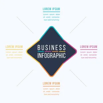 Infographic circle design 4 Steps, objects, elements or options infographic Illustrazione stock