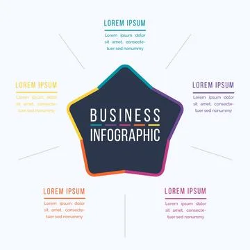 Infographic circle design 5 Steps, objects, elements or options infographic Illustrazione stock