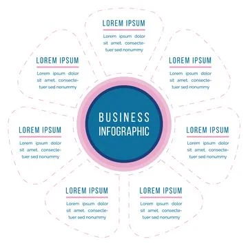 Infographic circle design 7 steps, objects or elements business information 库存插图