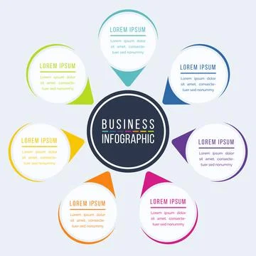 Infographic circle design 7 Steps, objects, elements or options business design Stockillustratie