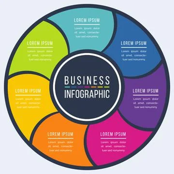 Infographic circle design 7 Steps, objects, elements or options business info Stockillustratie