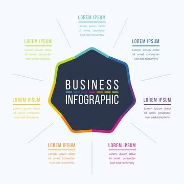 Infographic circle design 7 Steps, objects, elements or options infographic Stockillustratie