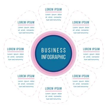 Infographic circle design 8 steps, objects, options or elements business info Ilustração Stock