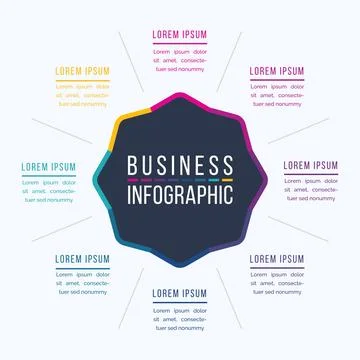 Infographic circle design 8 Steps, objects, elements or options infographic Stock Illustration