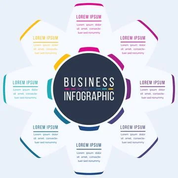 Infographic circle design 8 steps, objects, elements or Options infographic Illustrazione stock