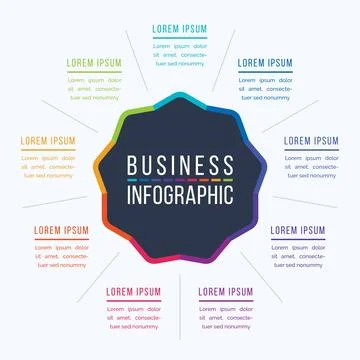 Infographic circle design 9 Steps, objects, elements or options infographic Stock Illustration