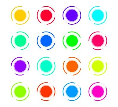 Infographic circle dot vector element set in various colors on white backgrou Stock Illustration