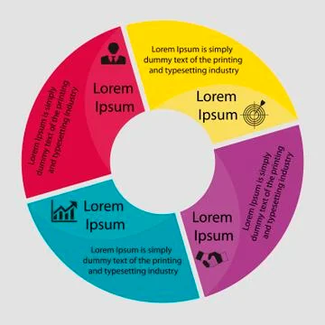 Infographic circle in four steps Illustrazione stock