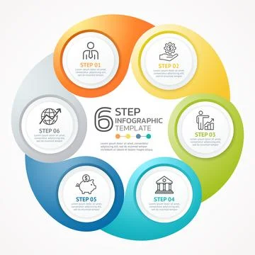 Infographic circle template background Illustrazione stock