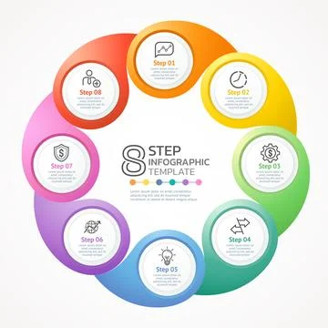 Infographic circle template background Stock Illustration
