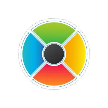 Infographic circle in thin line flat style. Business presentation template wi Illustrazione stock