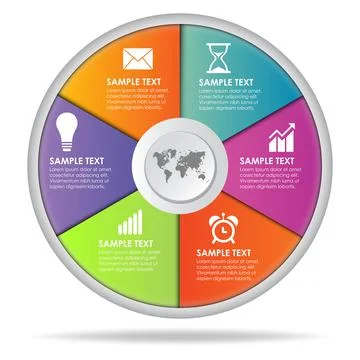 Infographic circle in thin line flat style Stock Illustration