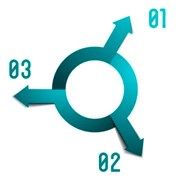Infographic circle three arrows Stock Illustration