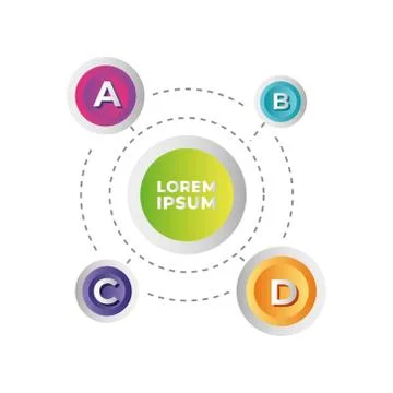 Infographic circular four steps information graph template イラスト素材