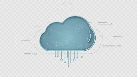 Infographic of cloud technology integrating neural network structures Stock Footage 340944334