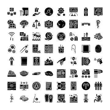Infographic collection of abstract glyph vector icons Stockillustratie
