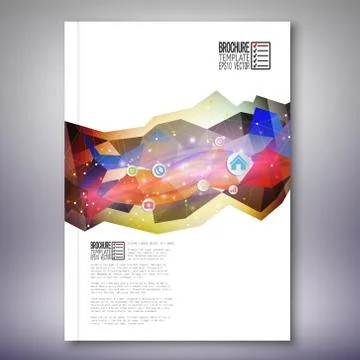 Infographic with colored circles, triangle design background. Brochure, flyer or Stock Illustration