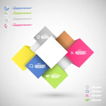 Infographic colorful cubes for data presentation Illustrazione stock