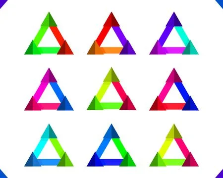 Infographic colorful triangle vector element set on white background Stock Illustration