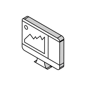 Infographic on computer display isometric icon vector illustration Stock Illustration