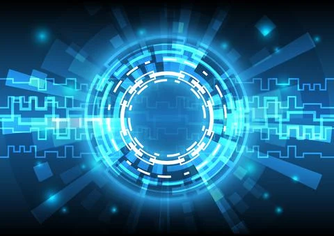 Infographic computer engineering. Futuristic Sci-Fi glowing HUD element. Abst イラスト素材