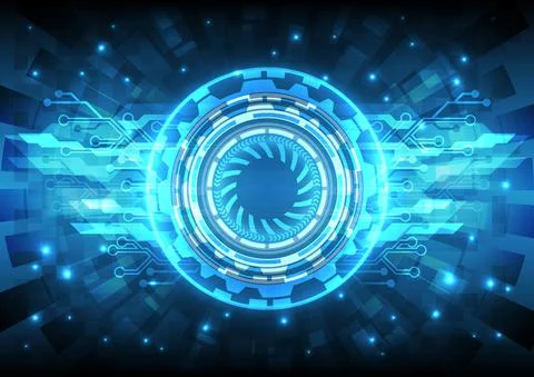 Infographic computer engineering. Futuristic Sci-Fi glowing HUD element. Abst イラスト素材