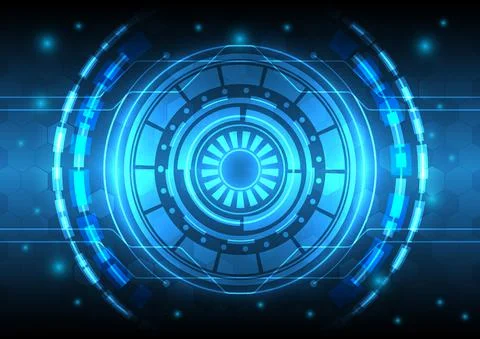 Infographic computer engineering. Futuristic Sci-Fi glowing HUD element. Abst Stock Illustration