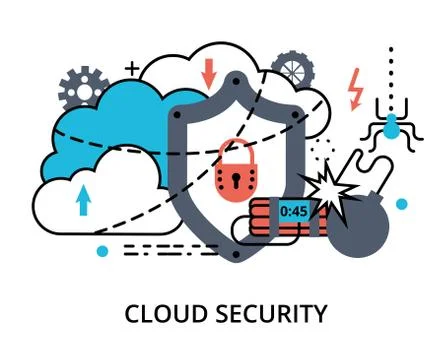 Infographic concept of cloud computing security Stock Illustration
