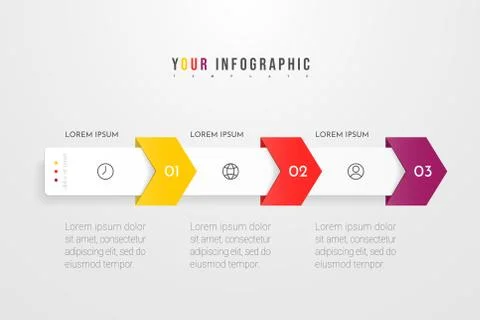 Infographic concept design with 3 options, steps or processes. Illustrazione stock