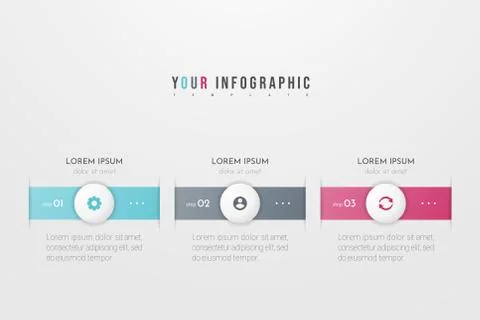 Infographic concept design with 3 options, steps or processes. Stock Illustration