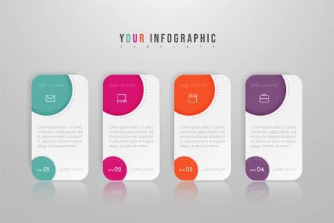 Infographic concept design with 4 options, steps or processes. イラスト素材