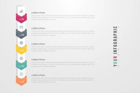Infographic concept design with 5 options, steps or processes. Stockillustratie