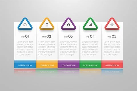 Infographic concept design with 5 options, steps or processes. イラスト素材