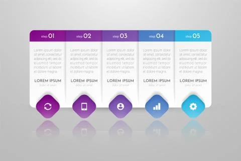 Infographic concept design with 5 options, steps or processes. イラスト素材