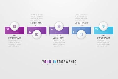 Infographic concept design with 5 options, steps or processes. Stockillustratie